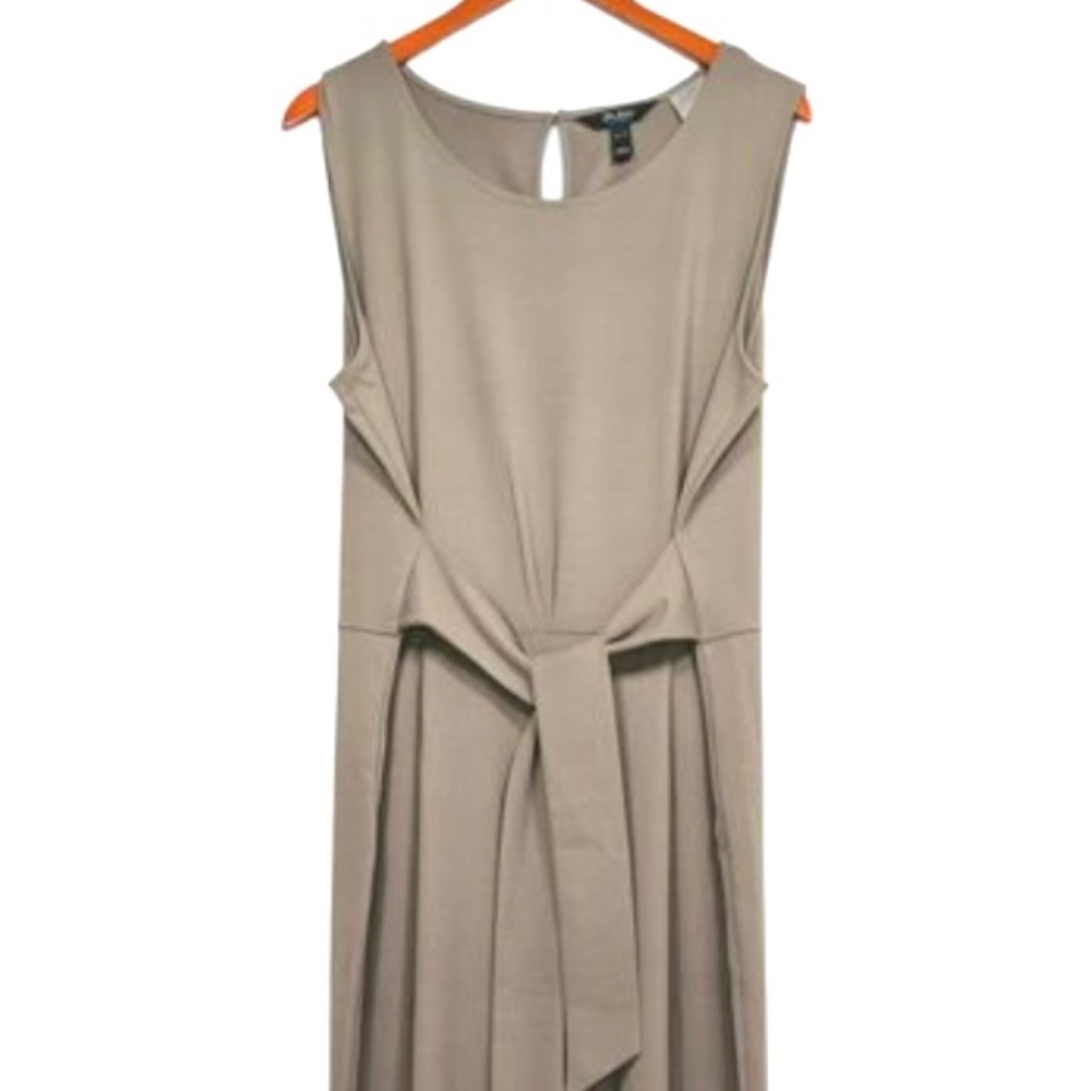 New Women’s Tie Waist Jumpsuit Cropped Wide Leg Sleeveless Pockets Mushroom XXXS